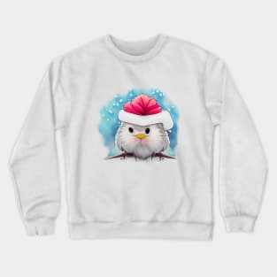 Christmas Bird is Sitting on the Snowy Branch Crewneck Sweatshirt